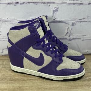 Nike Dunk Sky Hi Hidden Wedge Sneakers Women's Size 8 Purple Grey Athletic Shoes